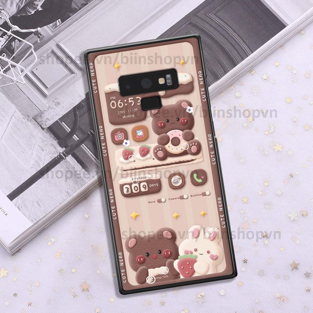Ốp Samsung Note 9 in 3D icon gấu nổi siêu xinh, siêu đáng yêu, cá tính phong cách