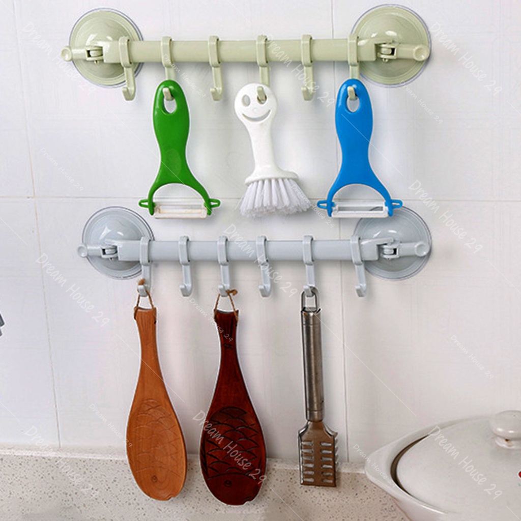 Móc treo đồ nhà tắm hút chân không, móc treo quần áo nhựa abs cao cấp màu hồng kích thước 35cm x 8cm