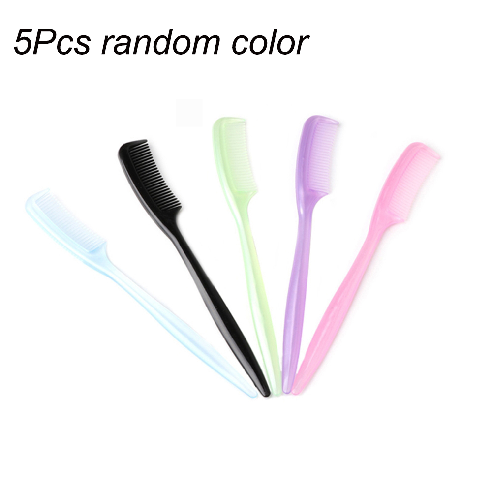 Set 5 lược chải lông mi / lông mày bằng nhựa màu sắc ngẫu nhiên