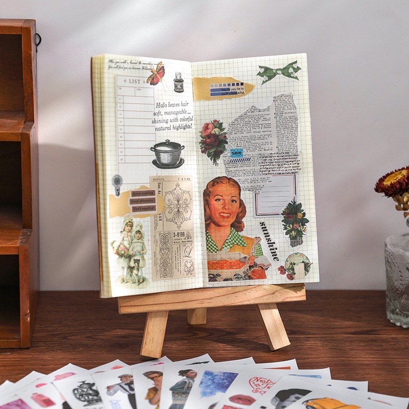 Quyển sticker 20 tờ trang trí sổ bullet journal, junk journal, scrapbook