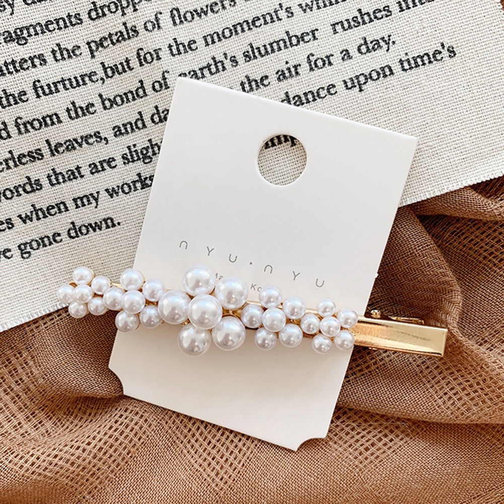 Kẹp Tóc Nữ Đính Ngọc Trai Giả Phong Cách Vintage