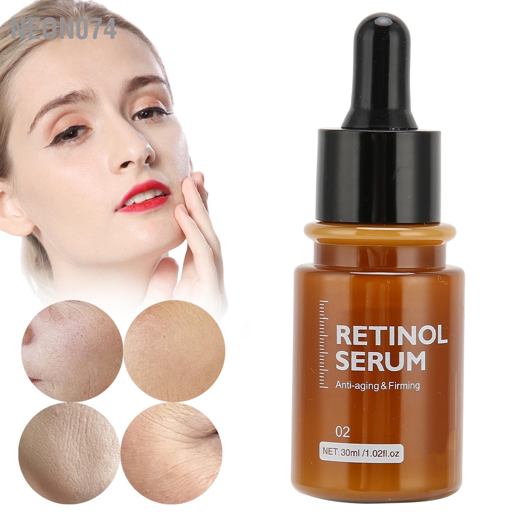 Neon074 Vibrant Glamour Retinol Anti Aging Facial Serum Fine Lines Fading Repairing Face 30ml