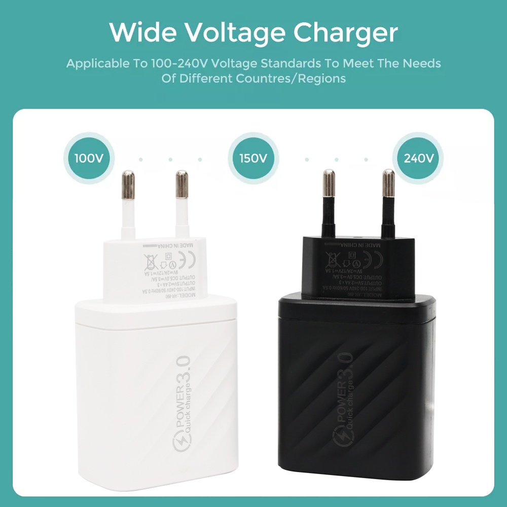 Củ Sạc 10W 4 Cổng USB Gắn Tường Tương Thích Với iPhone Và Android