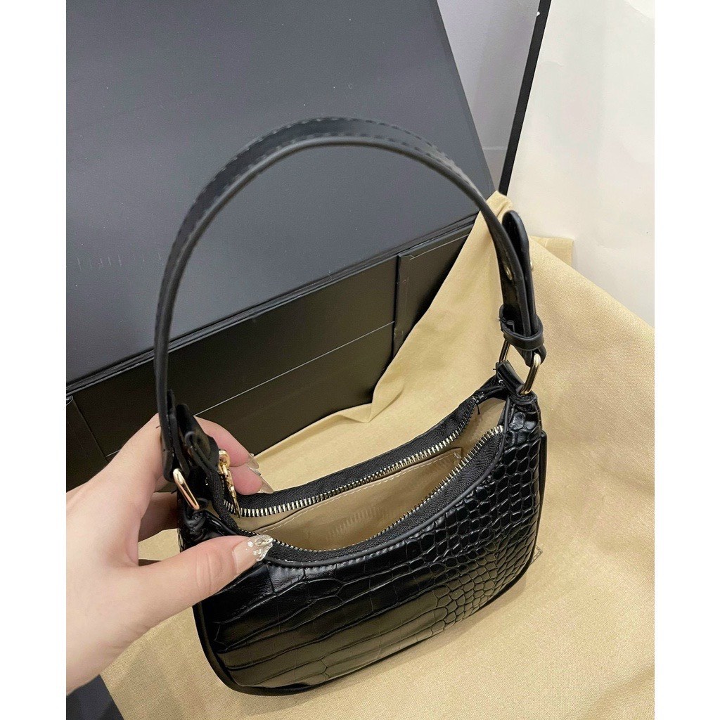 Túi Xách Nữ Linh StoreKẹp Nách Da Rắn Trơn Xinh Xắn Phong Cách Hàn Quốc