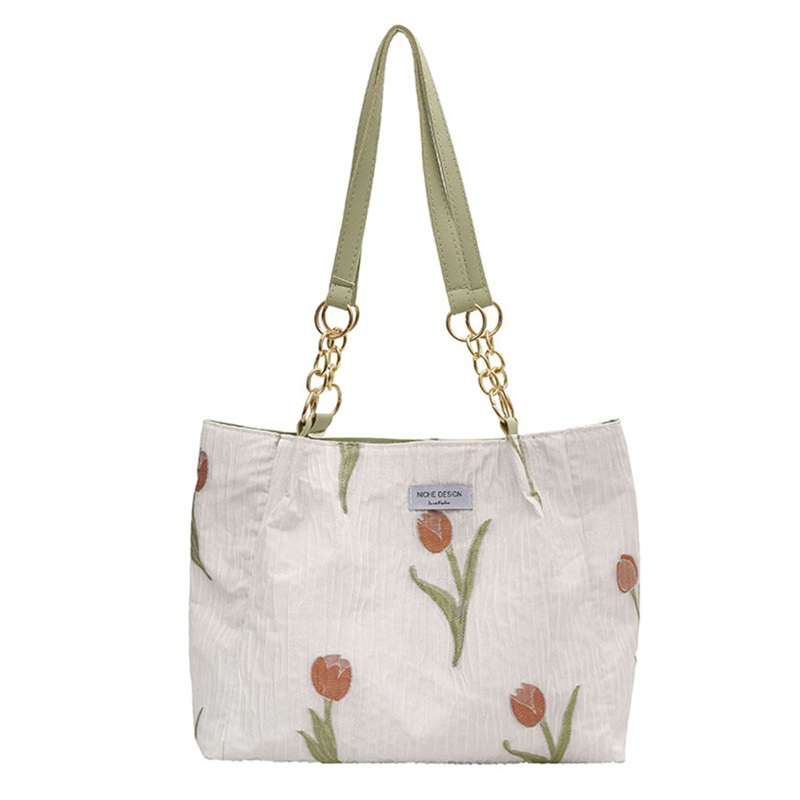 Túi Tote Đeo Vai / Xách Tay Sức Chứa Lớn In Họa Tiết Hoa Có Khóa Kéo Cho Bạn Thân