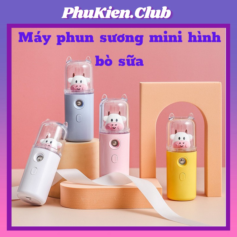 Máy phun sương mini cầm tay hình chú bò sữa