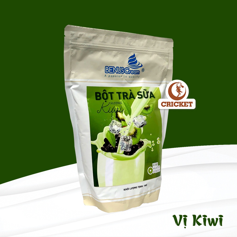 Bột Trà Sữa Kiwi BENUSCream Túi 1kg, bột trà sữa thơm ngon tiết kiệm thời gian pha chế-Nguyên Liệu Trà Sữ aCRICKET