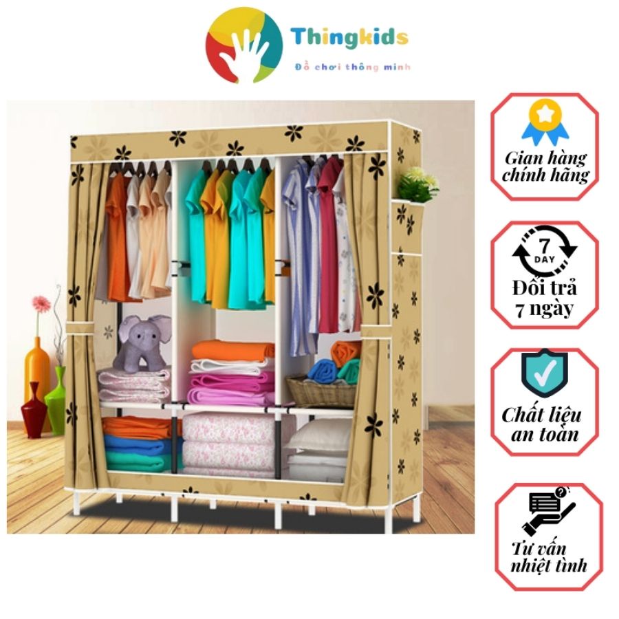Tủ Vải Để Quần Áo Họa Tiết 1,2 3 Buồng - Thingkids