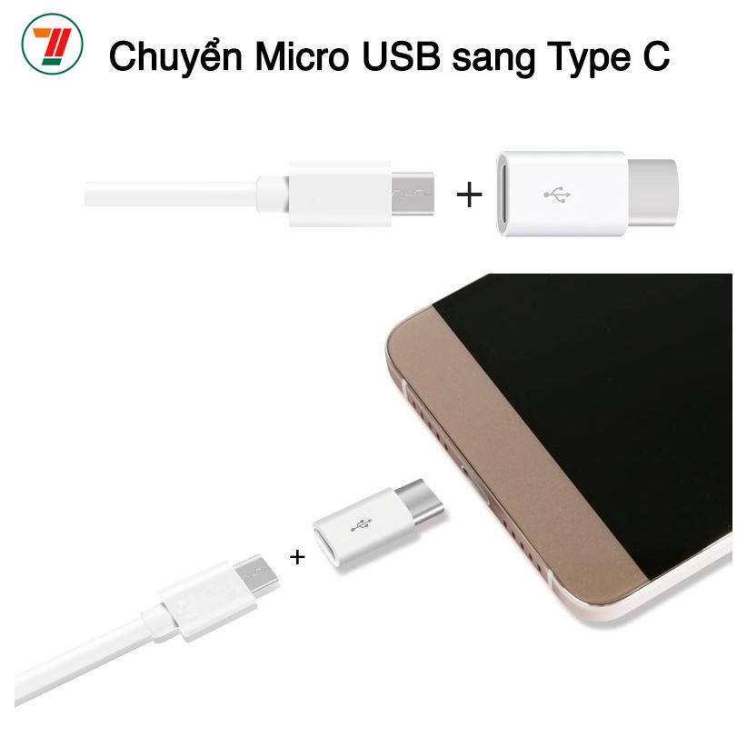 Đầu chuyển adapter từ Micro usb sang Type C (Vào micro usb sang type c) Adapter02