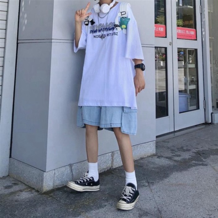 Áo thun tay lỡ form rộng Oversize, áo phông Unisex, Vải cotton A1017