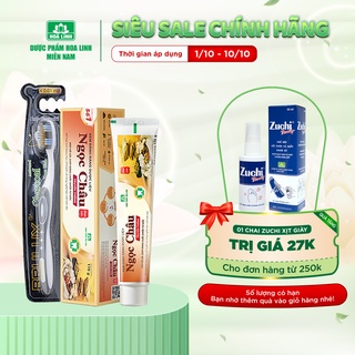 Comnbo Kem đánh răng dược liệu Ngọc Châu 170g + Bàn chải Brulux