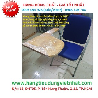 Ghế gấp/ ghế xếp liền bàn SV-HS 20 - lưng dài, tiện dụng, bền đẹp, giá tốt