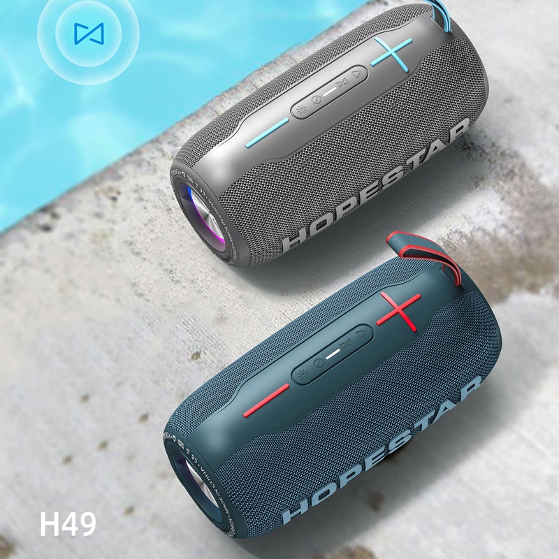 Loa bluetooth mini HOPESTAR H49 Cao Cấp, Siêu trầm công suất lớn Kháng Nước IP X6 cho laptop pc Chính Hãng BH 12tháng