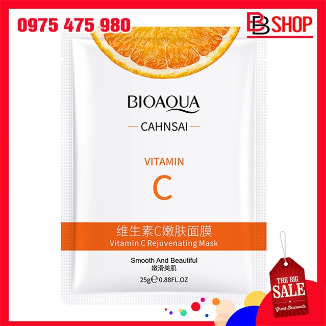 Mặt Nạ Bioaqua Vitamin C Dưỡng Da Tươi Trẻ Bổ Sung Vitamin C Chiết Suất Cam Vàng