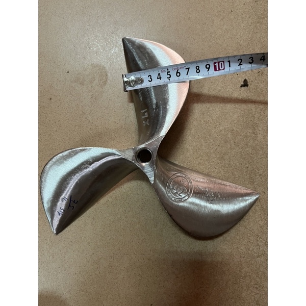 Chân vịt inox máy 3t75 chân vịt 3 cánh inox 316 lỗ ren 16mm, 18mm 3 máy piston 75mm