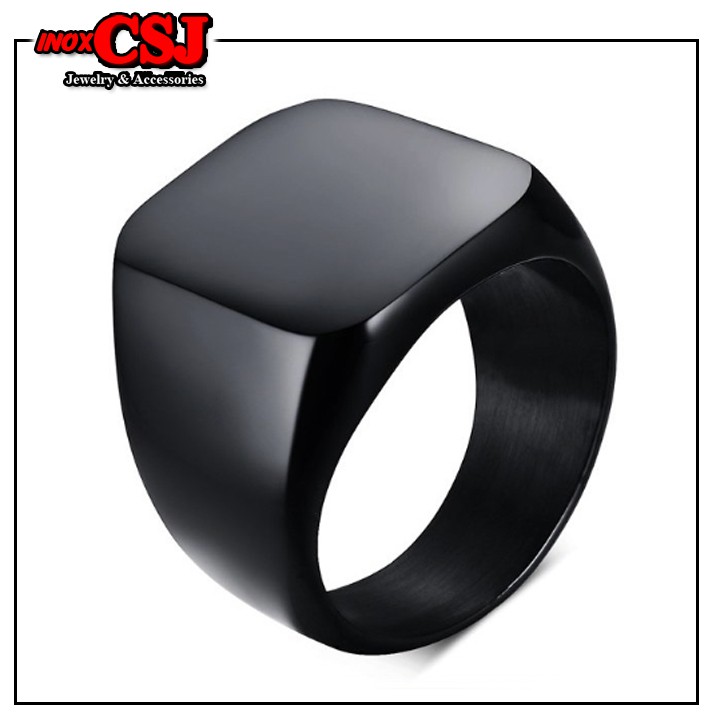 NHẪN NAM TITAN MẶT TRƠN MÀU ĐEN siêu đẹp - tặng hộp đựng xinh xắn