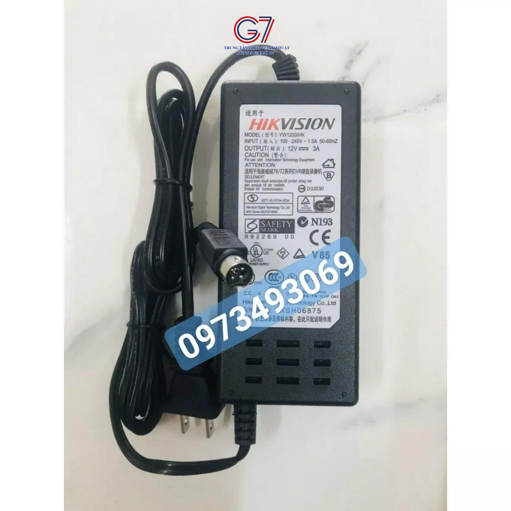 Nguồn 4 chân Hikvision 12V-3A, Adapter 4 chân chính hãng