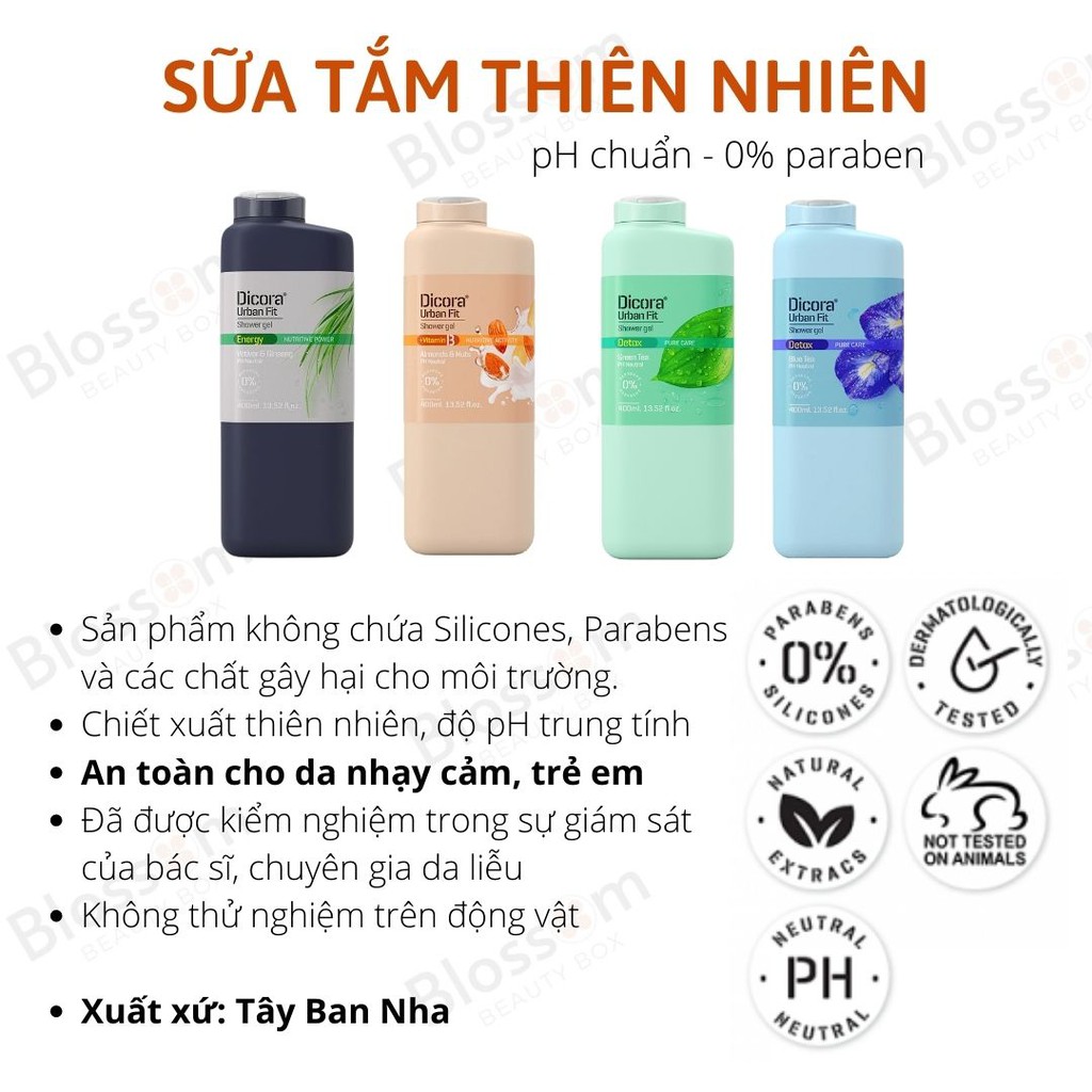 [400ml/750ml] Sữa tắm NAM NỮ UNISEX DICORA Tây Ban Nha