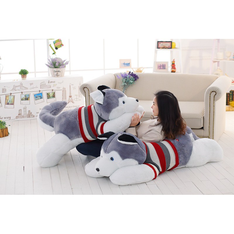 Chó Husky Nhồi Bông Cỡ Lớn Xinh Xắn Dành Cho Nữ