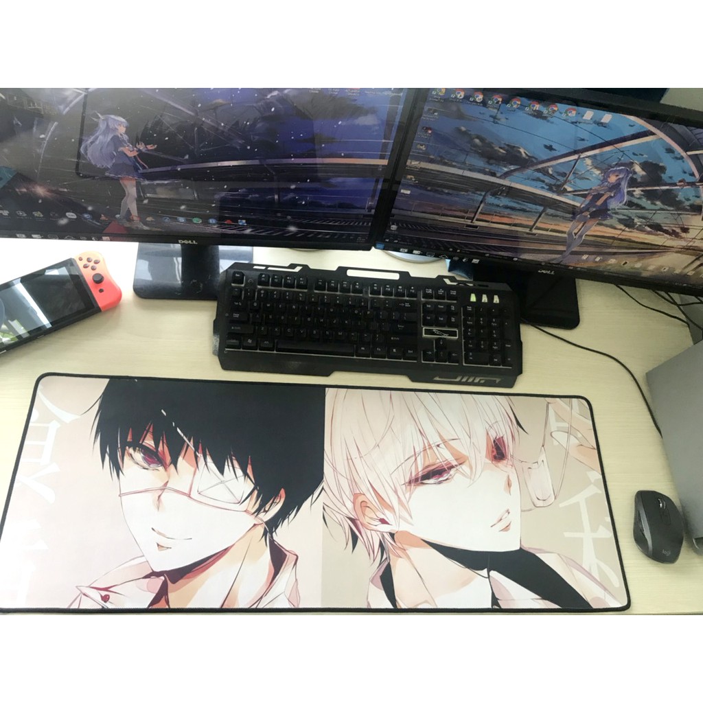 Miếng lót chuột khổng lồ hình anime/Manga Ngạ Quỷ (Tokyo Ghoul) - Hàng cao cấp từ cao su thiên nhiên (80 x 30 x 0.2)