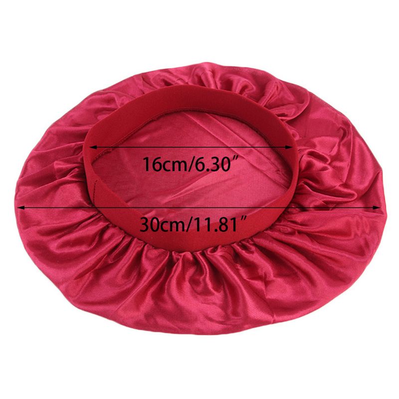 Mũ Trùm Đầu Bằng Lụa Nhân Tạo Màu Trơn Co Giãn Thời Trang Dành Cho Nữ