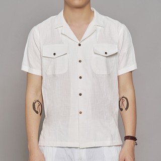 Áo đũi nam cộc tay cổ bowling thời trang vải đũi (linen) cao cấp R.Menswear