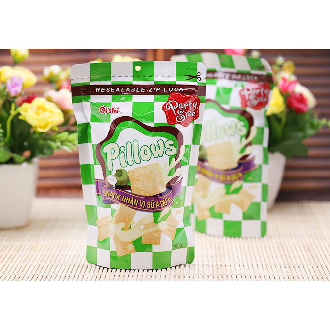 Snack Oishi Pillows các vị gói 100g giòn thơm