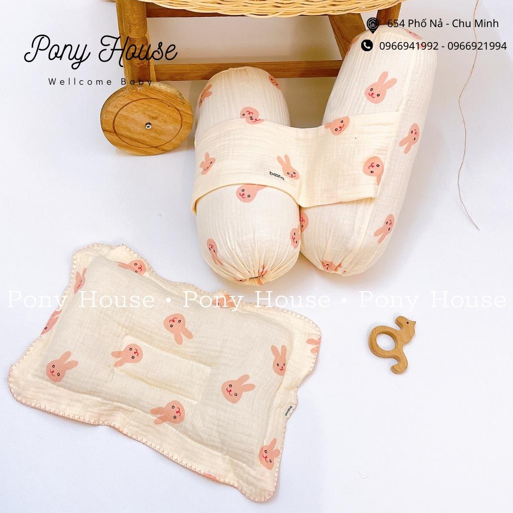 Bộ Gối Chặn Xô Sơ Sinh Boona Xô Muslin Ruột Bông Tự Nhiên Siêu Mềm Mại Chống Giật Mình Cho Bé Sơ Sinh