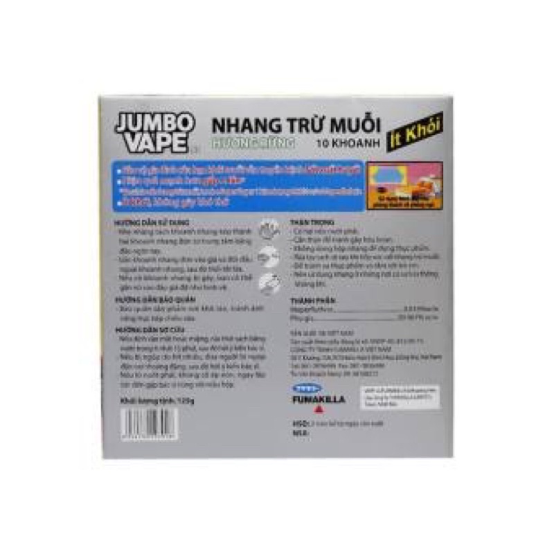 Nhang muỗi Jumbo Vape ít khói hương rừng 10 khoanh