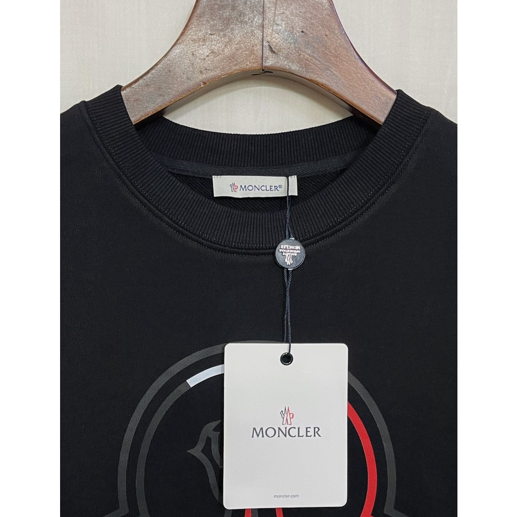 Áo sweater cotton tay dài cổ tròn in chữ logo M0ncler 2021 thời trang thu đông
