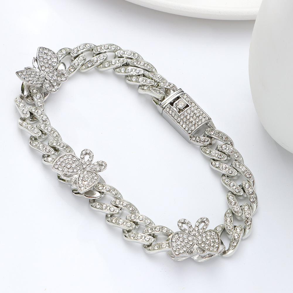 Lắc Chân Mạ Vàng 18K Đính Đá Hình Bướm Xinh Xắn Cho Nữ|Bông Tai Mạ Bạch Kim 18K Sang Trọng 18K