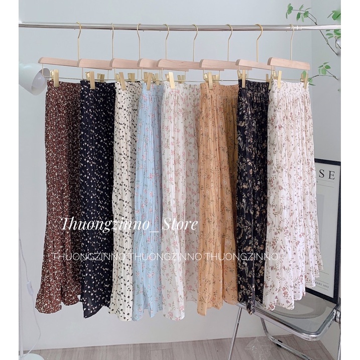 [Ảnh thật/Video]Chân váy hoa vintage bảng màu tươi mát 2022 Chân váy hoa Quảng Châu dáng dài