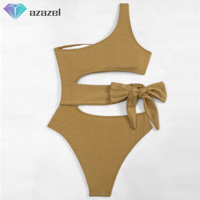 PDD Nylon One-piece Swimsuit Pierced One-shoulder Strappy Bikini  Swimsuit | BigBuy360 - bigbuy360.vn