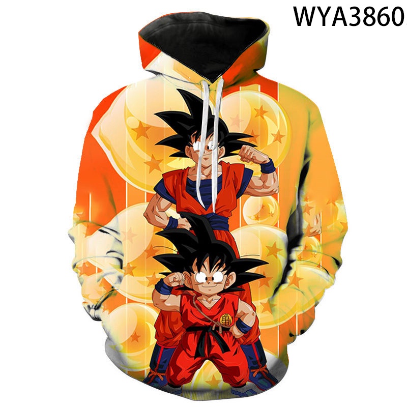 Áo hoodie chui đầu in họa tiết anime Dragon Ball 3D thời trang cho nam và nữ