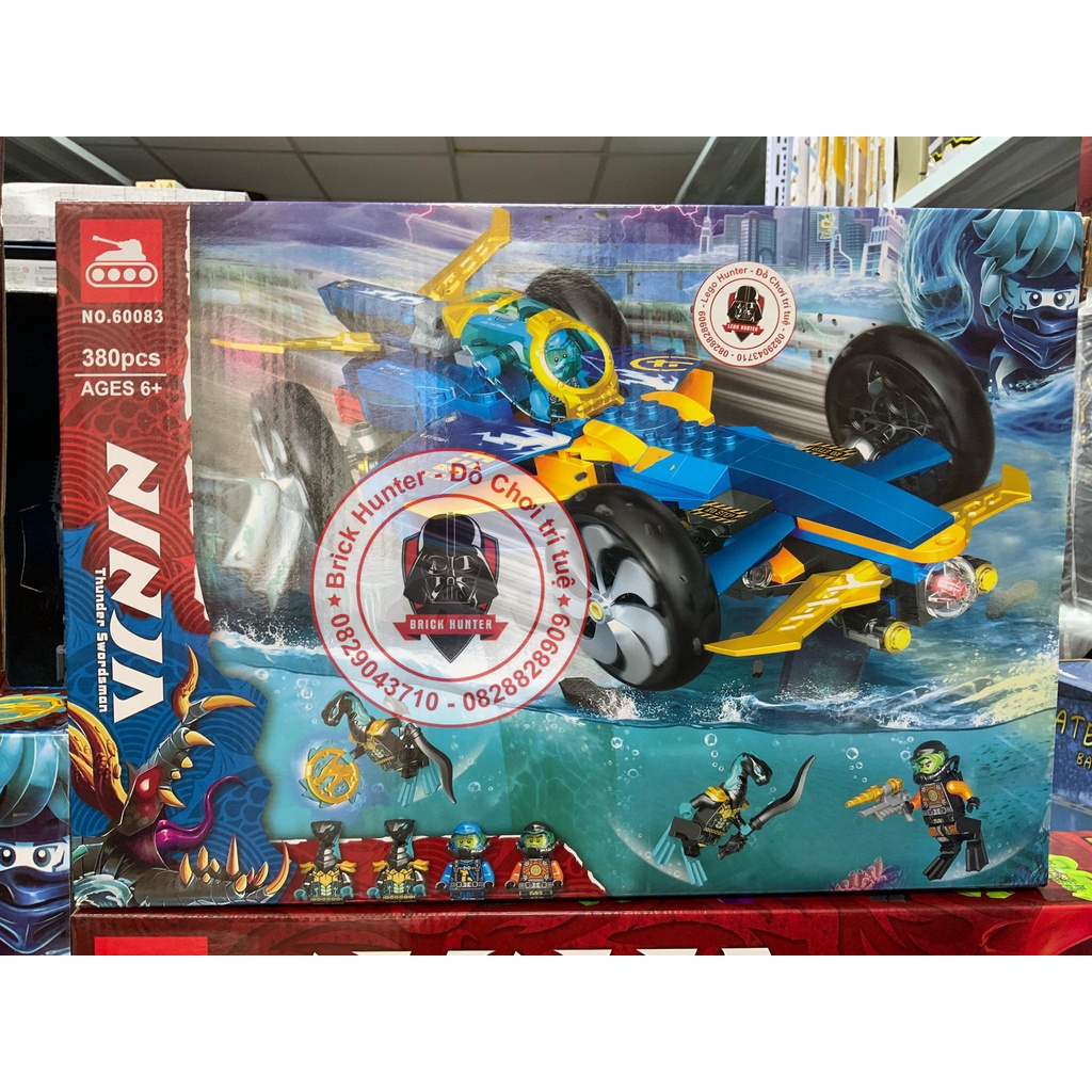 Lari Tank 60083 Ninjago Bộ đồ chơi lắp ráp Siêu Xe tốc độ dưới đại dương của Jay xếp hình thông minh Sub Speeder