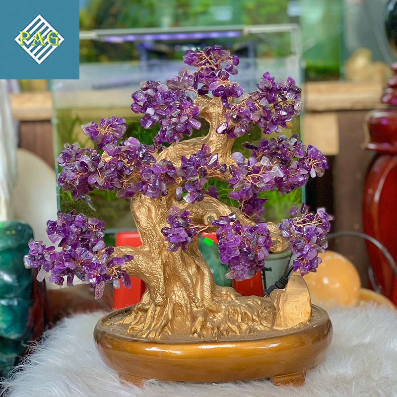 Cây Tài Lộc Đá Thiên Nhiên Mang Lại Phong Thuỷ Và Năng Lượng Cho Không Gian Sống Và Làm Việc - Kích Thước 40cm