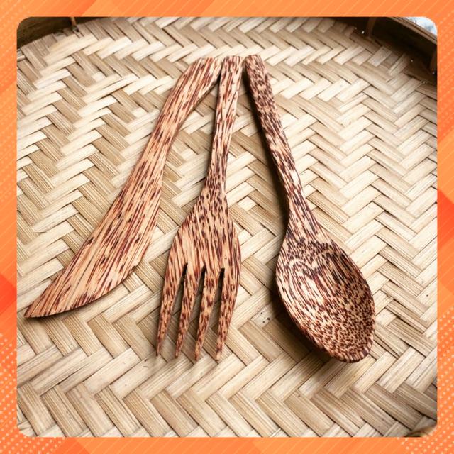 Dao- Muỗng- Nĩa gỗ dừa (Bộ dao muỗng nĩa gỗ dừa)