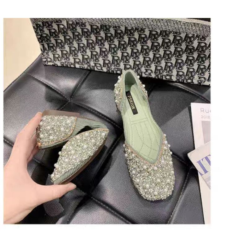 [Mã FATHANG5 giảm 10K đơn 50K] GIÀY BÚP BÊ ĐÍNH ĐÁ ĐẾ DẺO MẪU MỚI - freeship hàng có sẵn | BigBuy360 - bigbuy360.vn