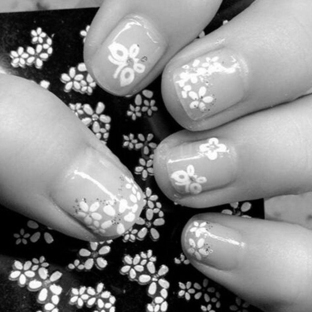 Miếng Dán Trang Trí Móng Tay Họa Tiết Hoa 3D Xinh Xắn