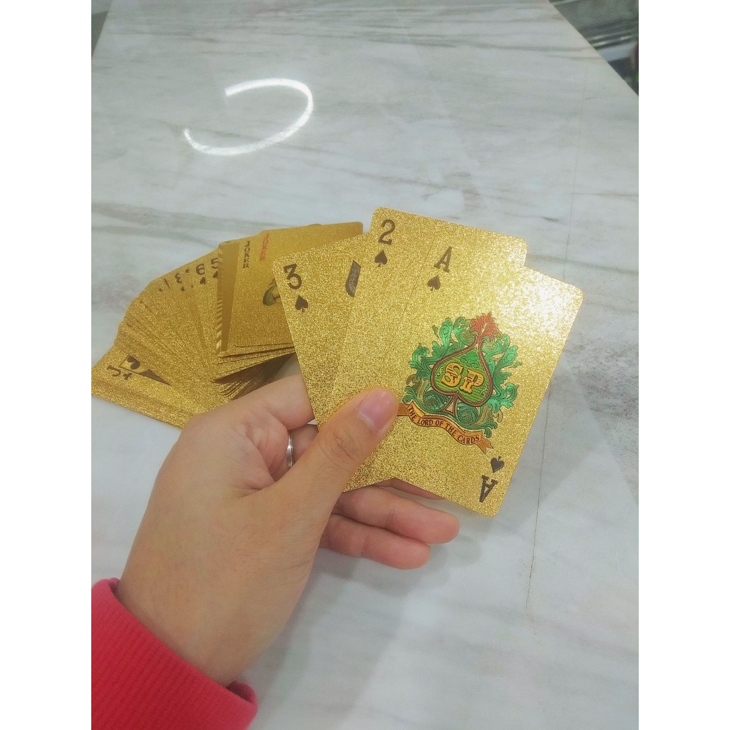 Bộ Bài Tây Nhựa Cứng Đẹp Mạ Vàng , Tú Lơ khơ Hình 100 Euro Mang Nhiều Tài Lộc, May Mắn