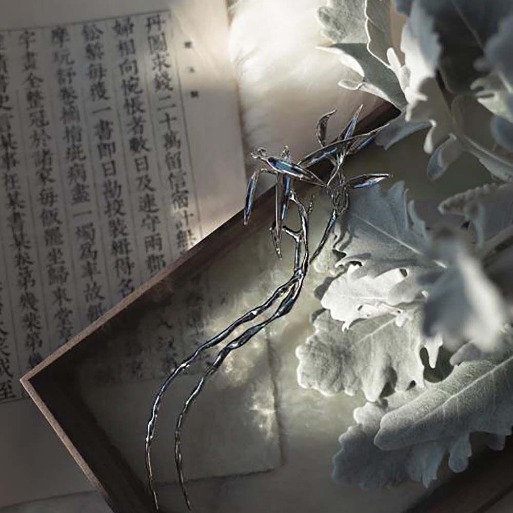 Kẹp Tóc Kim Loại Hình Lá Phong Cách Cổ Điển Cho Nữ|Trâm Cài Tóc Phong Cách Trung Hoa Xinh Xắn Cho Nữ