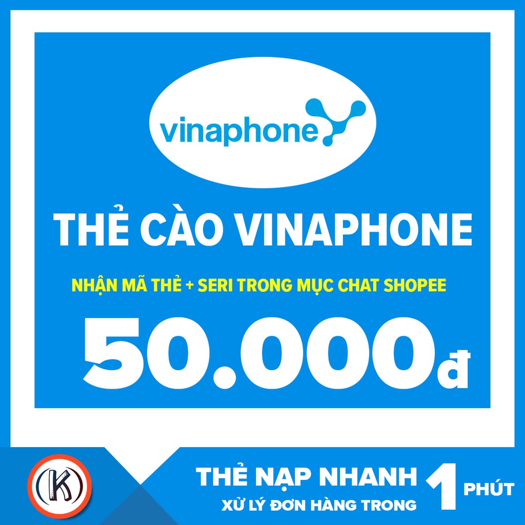 Thẻ cào vinaphone 50k (Nhận mã thẻ + seri trong mục chát SHOPEE)