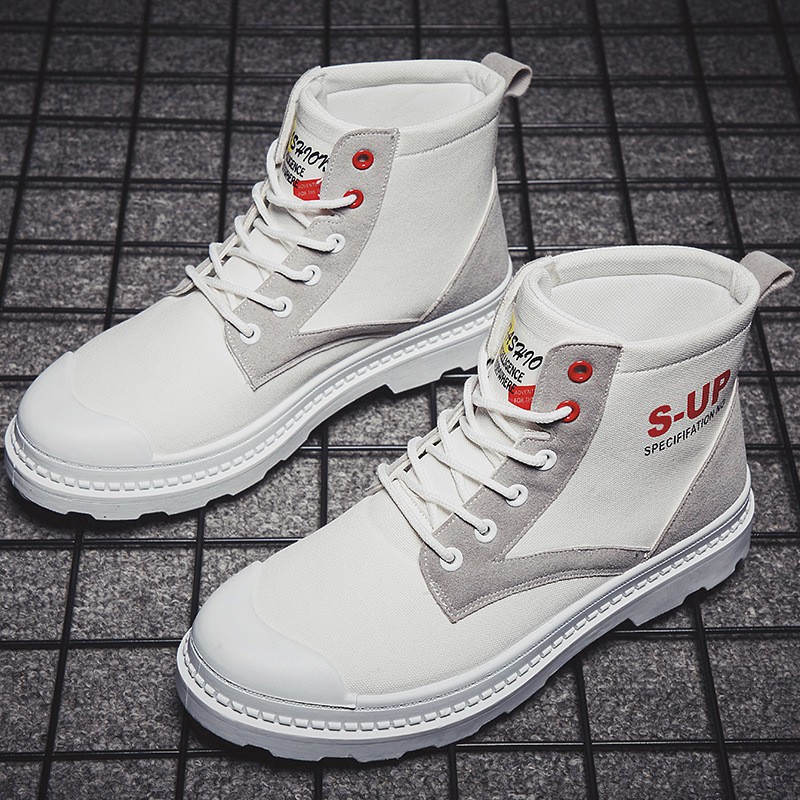 Giày Bốt Martin Vải Canvas Cổ Cao Phong Cách Retro Thời Trang Thu Đông Cho Nam 2021 | BigBuy360 - bigbuy360.vn