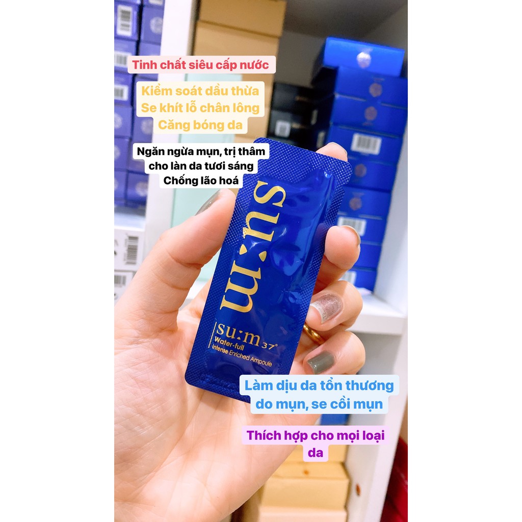 Gói tinh chất vàng sum xanh siêu cấp nước, căng bóng trẻ hóa da Sum37 Water Full Intense enriched Ampoule 1ml | BigBuy360 - bigbuy360.vn