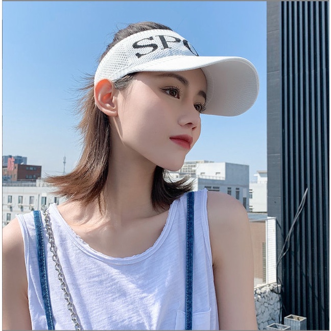 Mũ nón lưỡi trai nửa đầu kiểu dáng thể thao, mũ Tenis in chữ trẻ trung