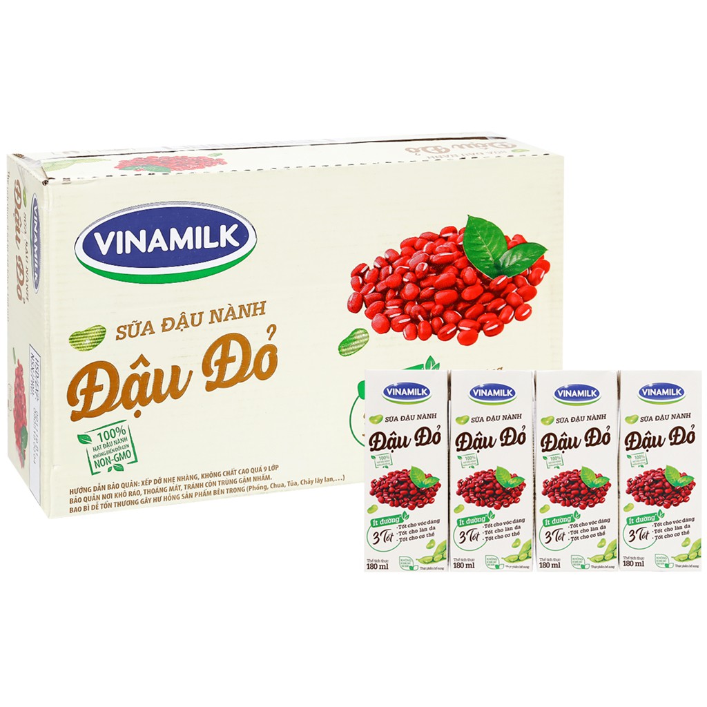 Sữa đậu nành Óc chó/ Hạnh nhân/ Đậu đỏ Vinamilk 180ml