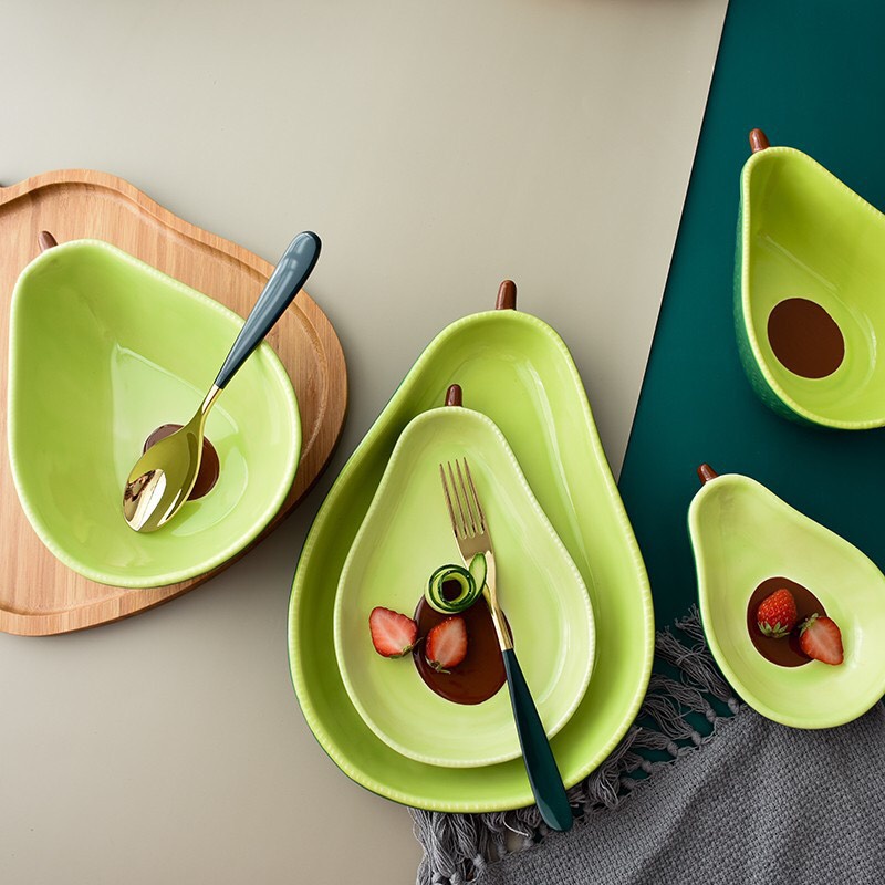 Bát Đĩa 🥑 QỦA BƠ🥑 Bát đĩa ăn cơm decor trang trí bếp đáng yêu cute S105