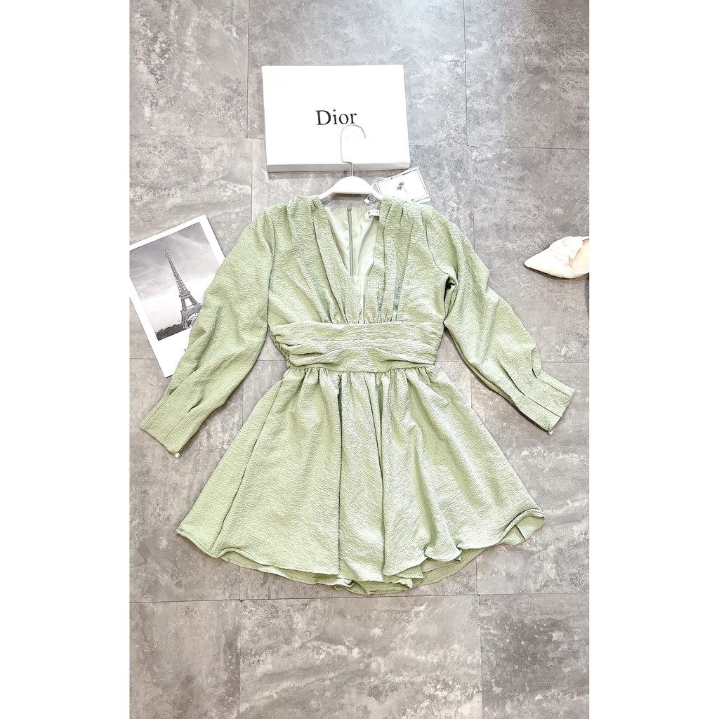 [Mã FAGREEN1505 giảm tới 30K đơn 99K] JUM LƯỚI XANH CỔ V ỐNG RỘNG CHO NỮ | BigBuy360 - bigbuy360.vn