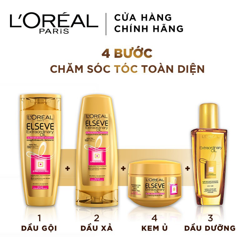 (Sẵn) Kem Ủ Tinh Dầu Hoa Tự Nhiên L'Oreal Elseve Extraodinary Oil Nourish Mask 200ml