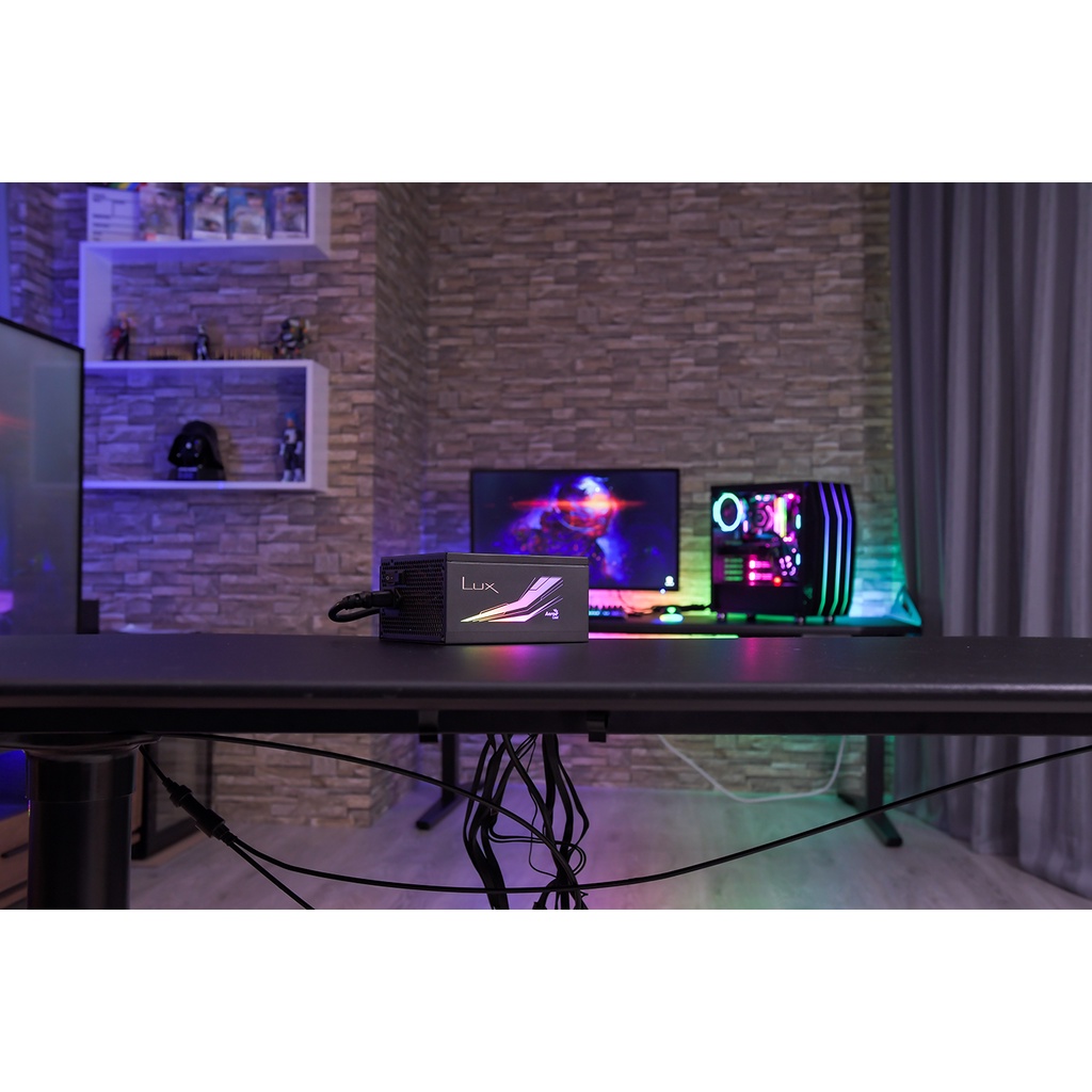 Nguồn Máy Tính Aerocool Lux RGB 750W 80Plus Bronze Chính Hãng BH 36 Tháng